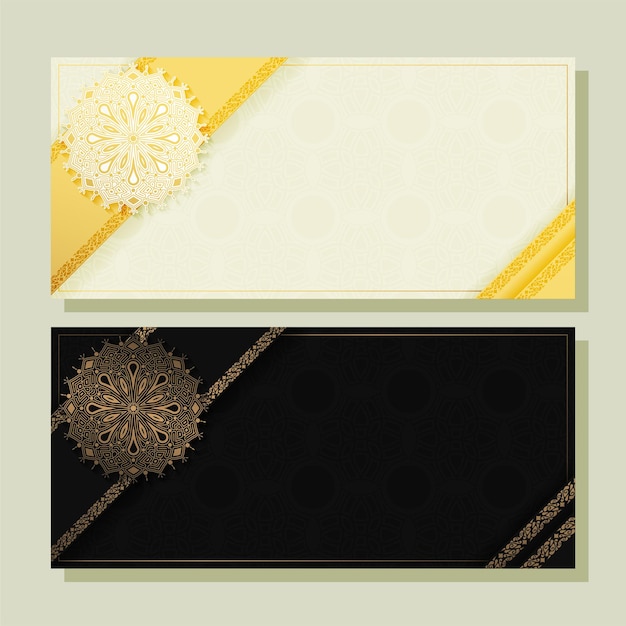 Carta decorativa mandala di lusso in colore oro