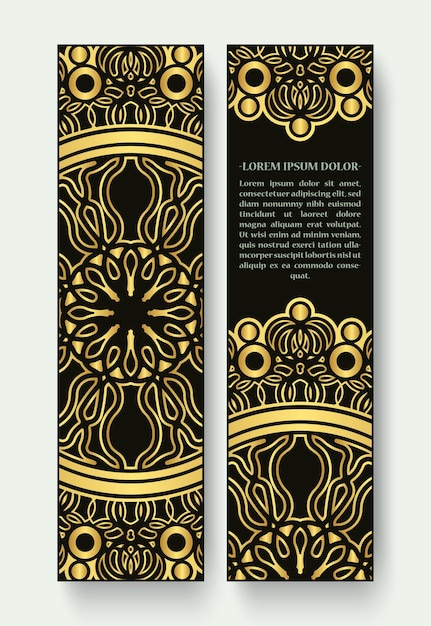 Carta decorativa mandala di lusso in colore oro