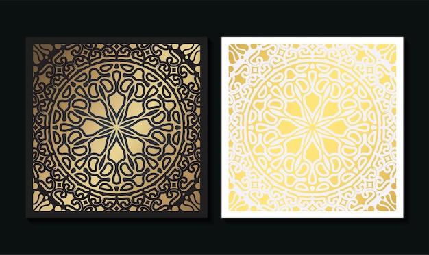 Carta decorativa mandala di lusso in colore oro