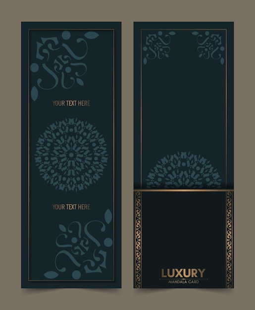 Vector luxury mandala decorative card in gold color