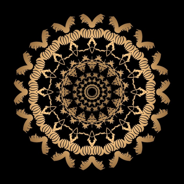 Luxury mandala design background in gold color