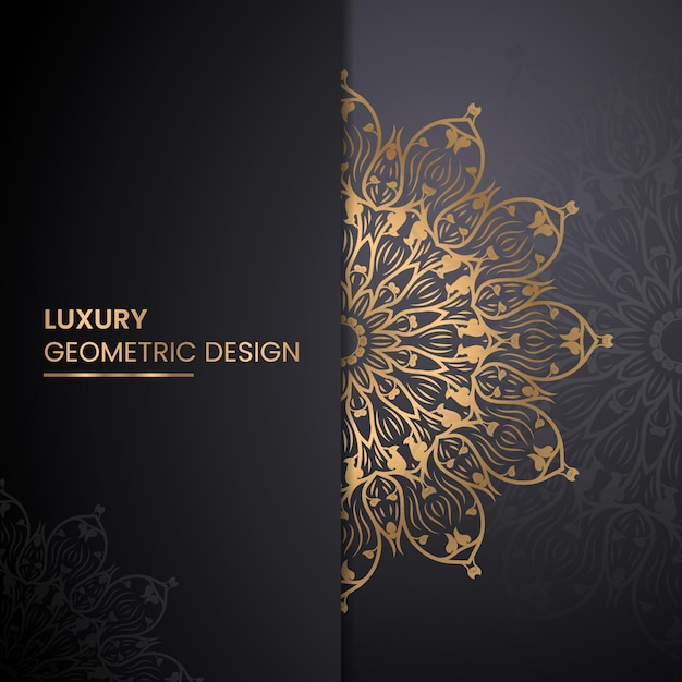 Luxury mandala design background in gold color