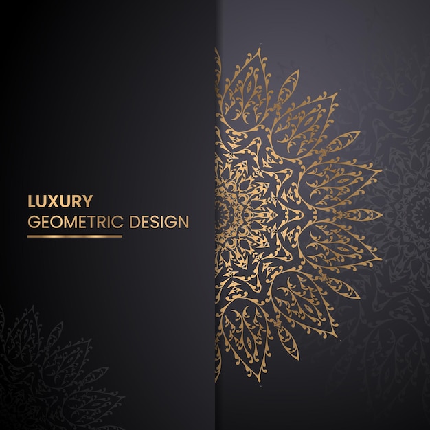 Vector luxury mandala design background in gold color