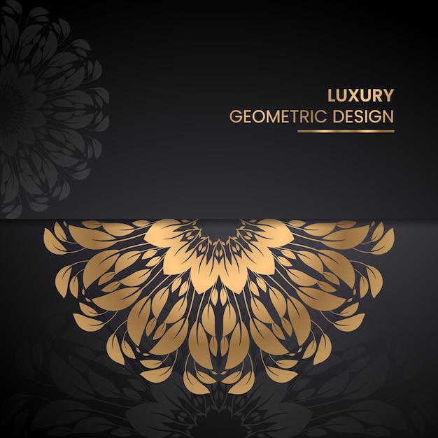 Luxury mandala design background in gold color