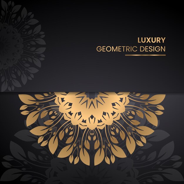 Vector luxury mandala design background in gold color