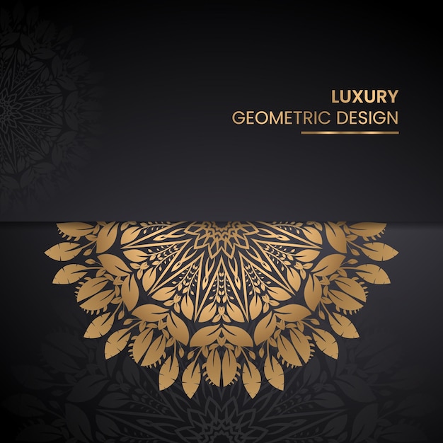 Vector luxury mandala design background in gold color