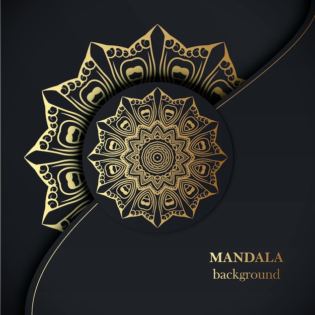 Luxury mandala design background in golden color