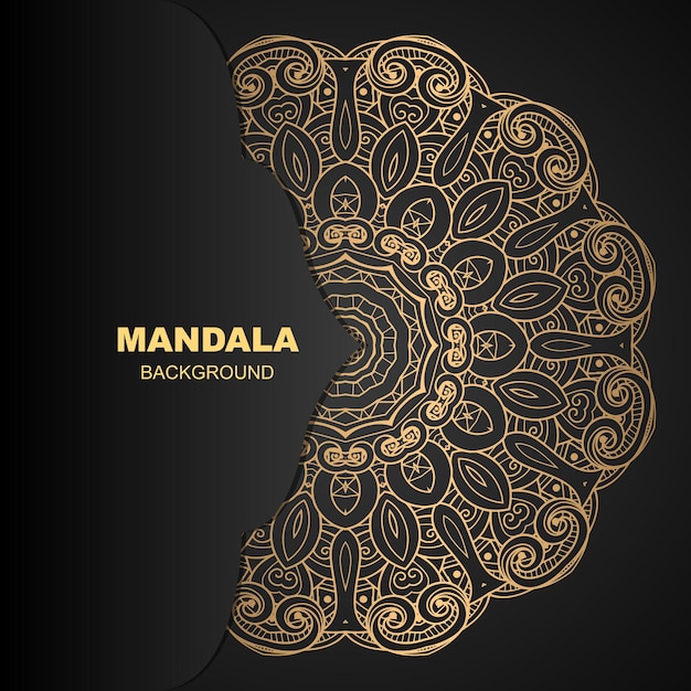 Luxury mandala design background in golden color