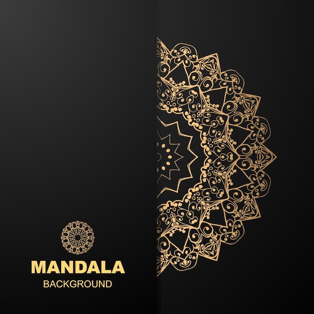 Luxury mandala design background in golden color