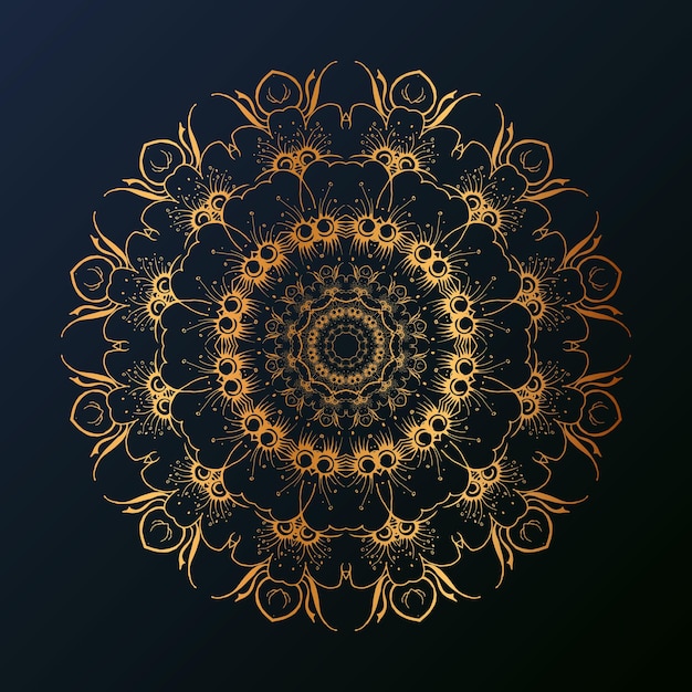 Luxury mandala design background in golden color