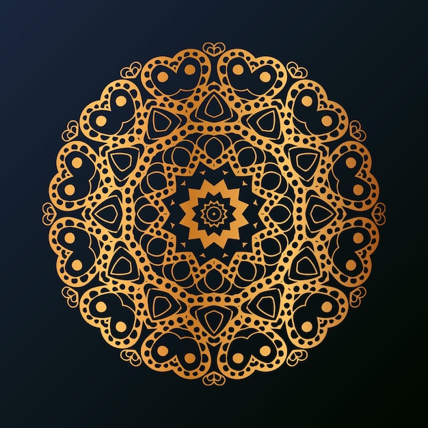 Luxury mandala design background in golden color