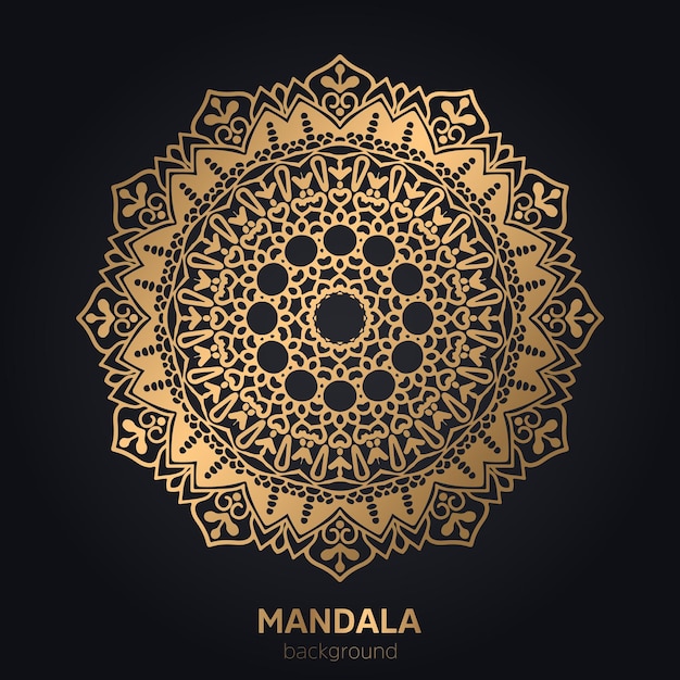 Luxury mandala design background in golden color