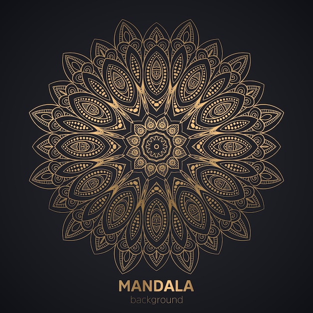 Luxury mandala design background in golden color