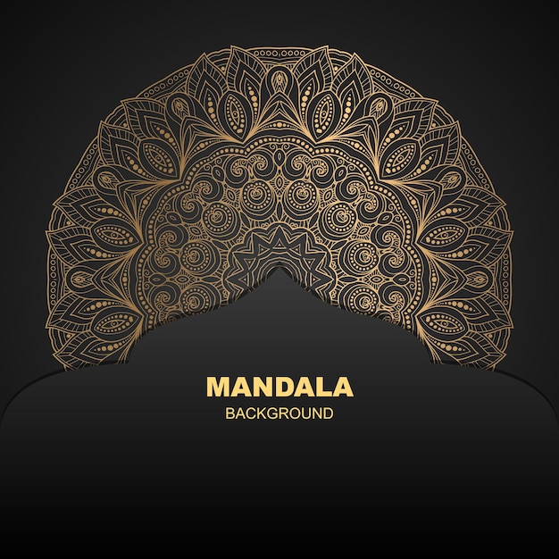 Luxury mandala design background in golden color