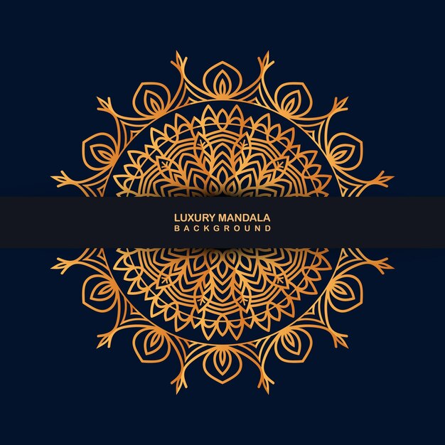 Vector luxury mandala design background ornamental in gold color