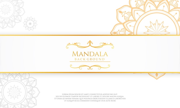 Vector luxury mandala design background in white and gold