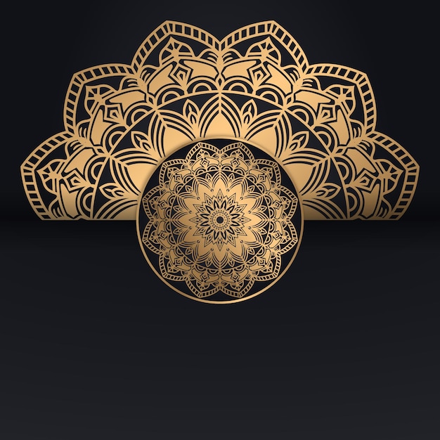 luxury mandala design on Black background