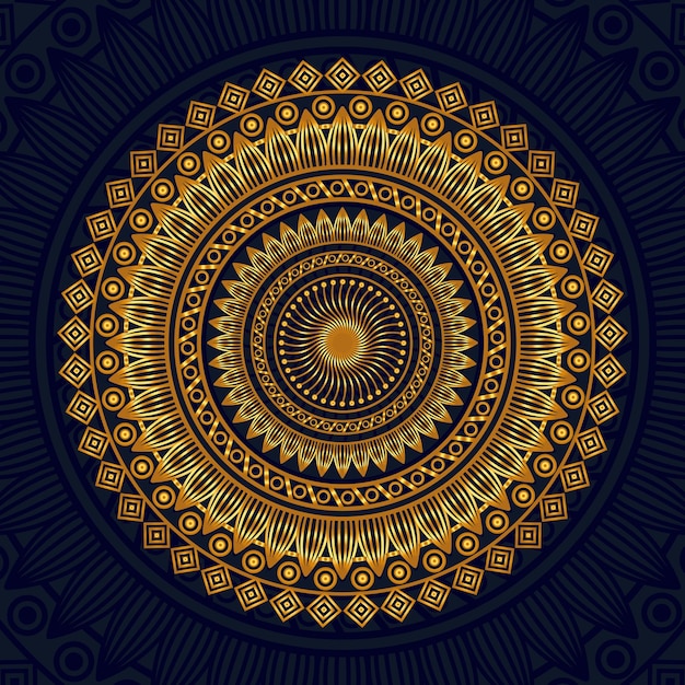 Design mandala di lusso color oro