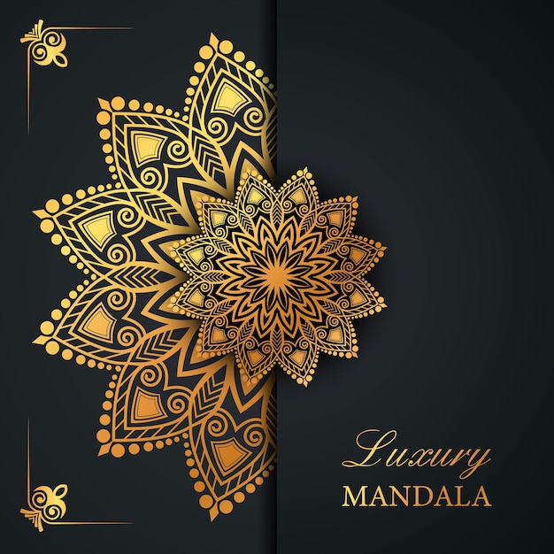 Design mandala di lusso con colore oro