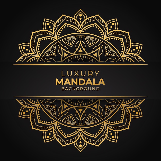 Design mandala di lusso con stile dorato