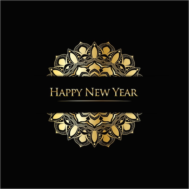 Luxury mandala and gold-happy new year