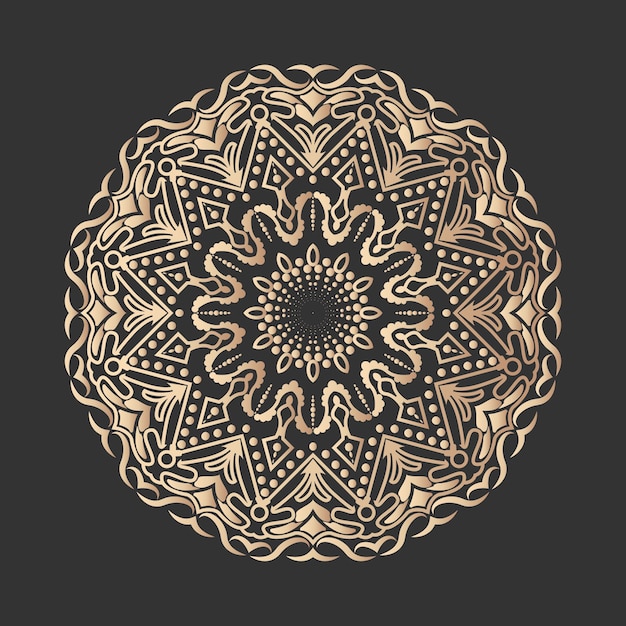 Mandala di lusso gradiente di colore dorato vector premium design background nuovo