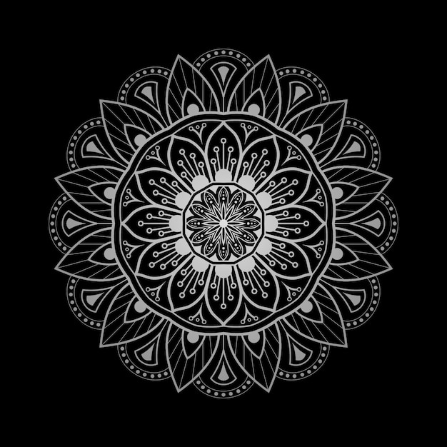 Luxury mandala islamic design with silver color