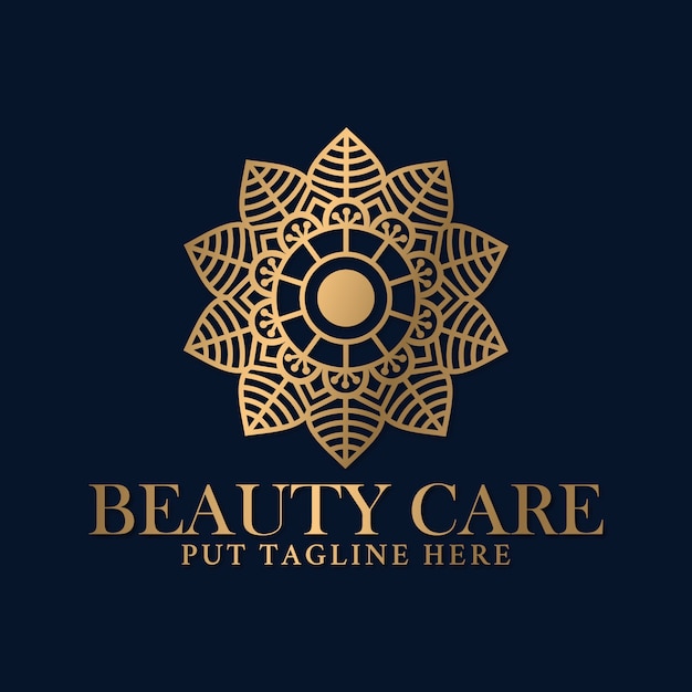 Modello di progettazione di logo mandala di lusso per beauty spa e attività di cura dei massaggi.