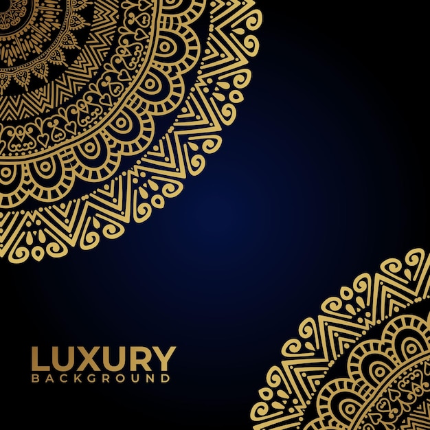 Luxury mandala ornamental background design with royal golden arabesque Islamic style