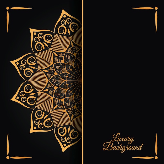 Luxury mandala ornamental background design with royal golden arabesque Islamic style