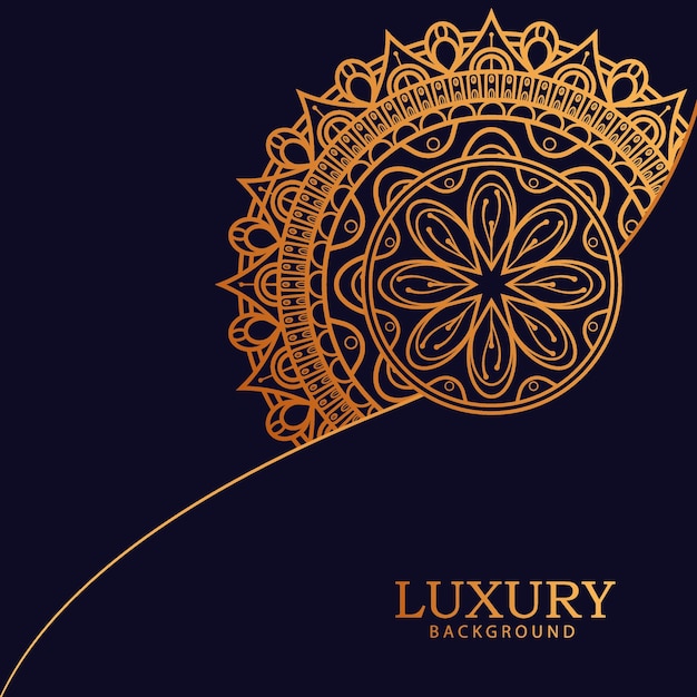 Luxury Mandala Vector Background With Golden Arabesque Royal Pattern vector in illustration