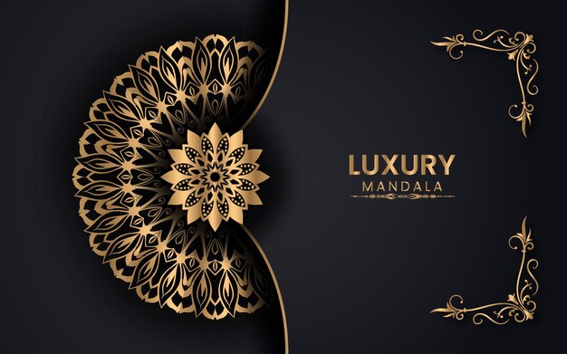 Luxury mandala vector background with golden arabesque style