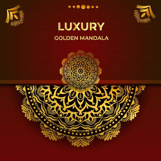 Vector luxury mandala vector golden concept