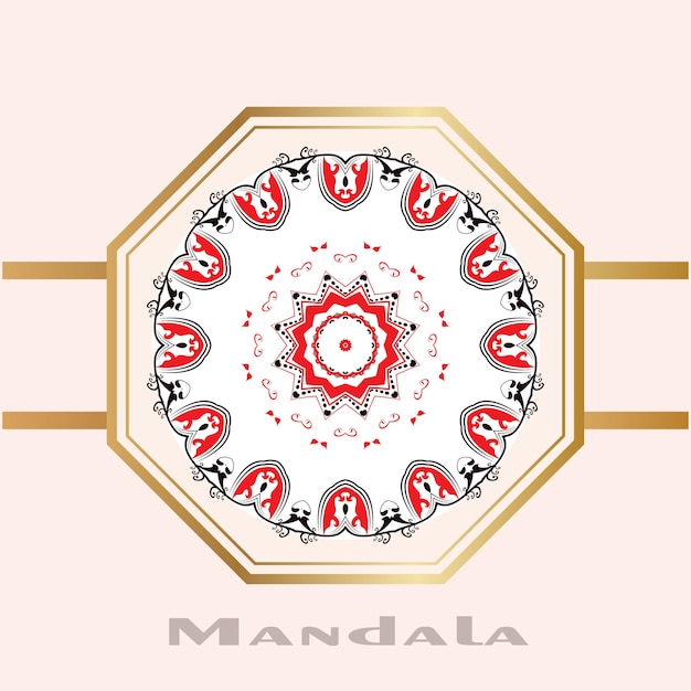 Luxury mandala vector with color background