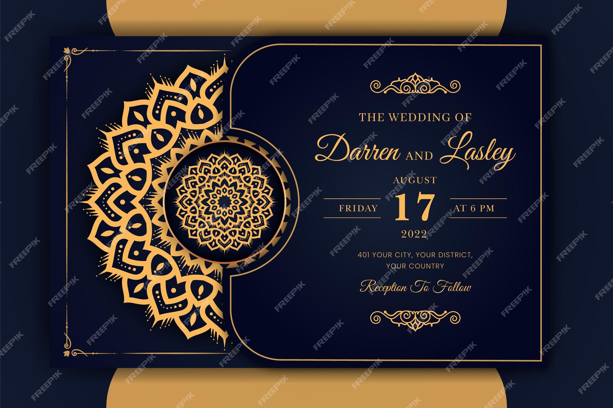 Premium Vector | Luxury mandala wedding invitation card template with  arabesque pattern arabic islamic background