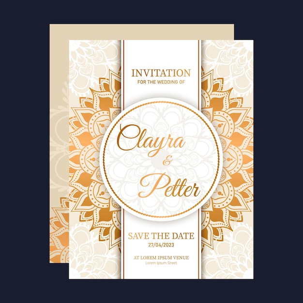 Luxury mandala wedding invitation