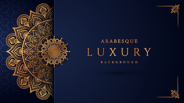 Luxury mandala  with golden arabesque  arabic islamic east style