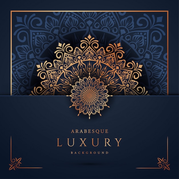 Luxury mandala  with golden arabesque  arabic islamic east style