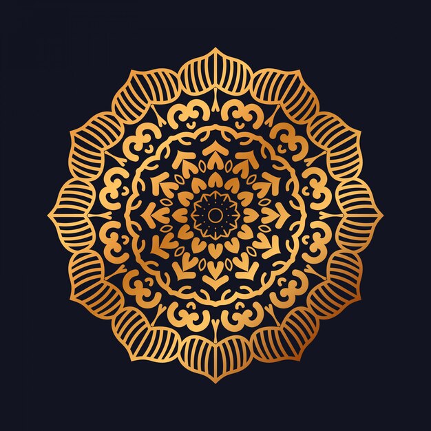 Luxury mandala with golden arabesque design arabic islamic east style 