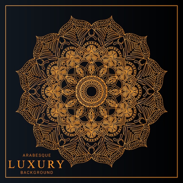 Luxury mandala with golden arabesque pattern arabic islamic style Premium Vector