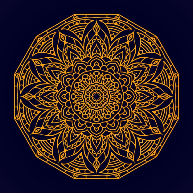 Mandala di lusso con stile arabesco dorato per invito a nozze