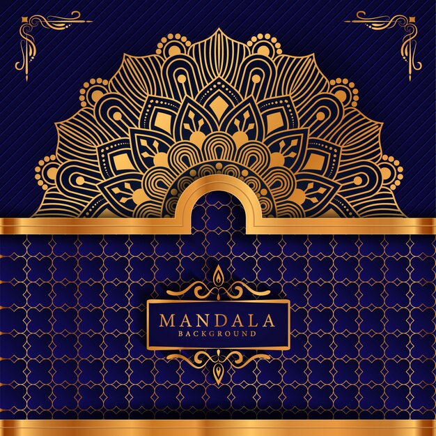 Luxury mandala with golden arabesque pattern