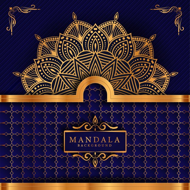 Luxury mandala with golden arabesque pattern