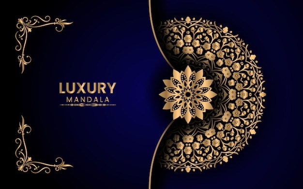 Luxury mandala with golden arabic islamic background Premium Vector