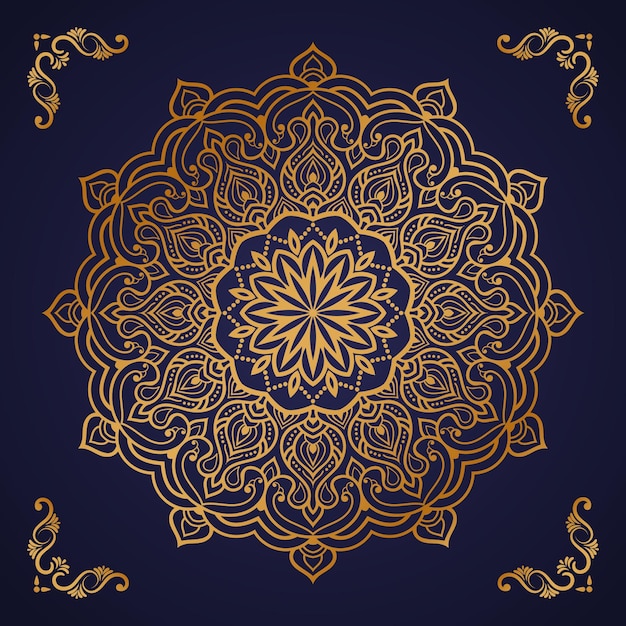 Luxury mandala with golden background