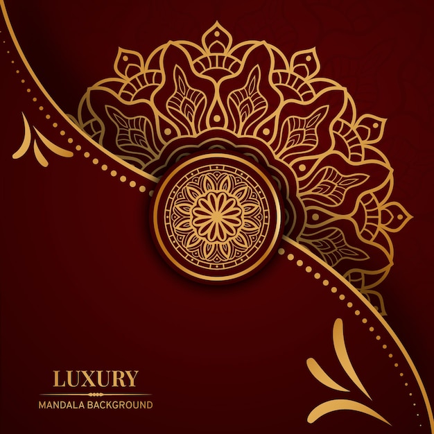 Vector luxury mandala with golden background