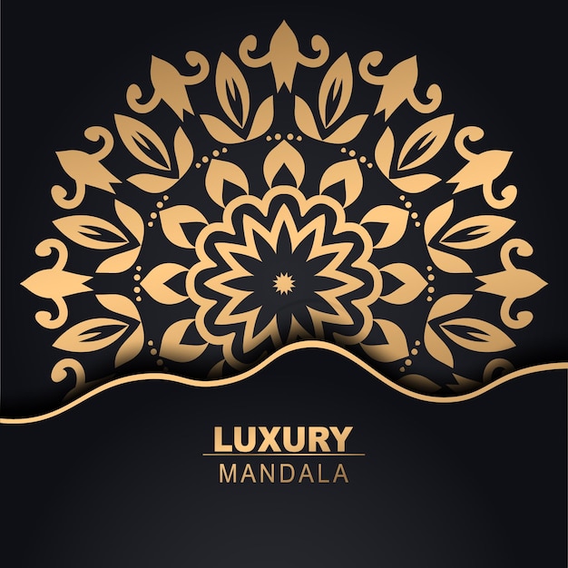 luxury mandala with golden  background