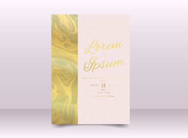 Vector luxury marble texture wedding invitation card template