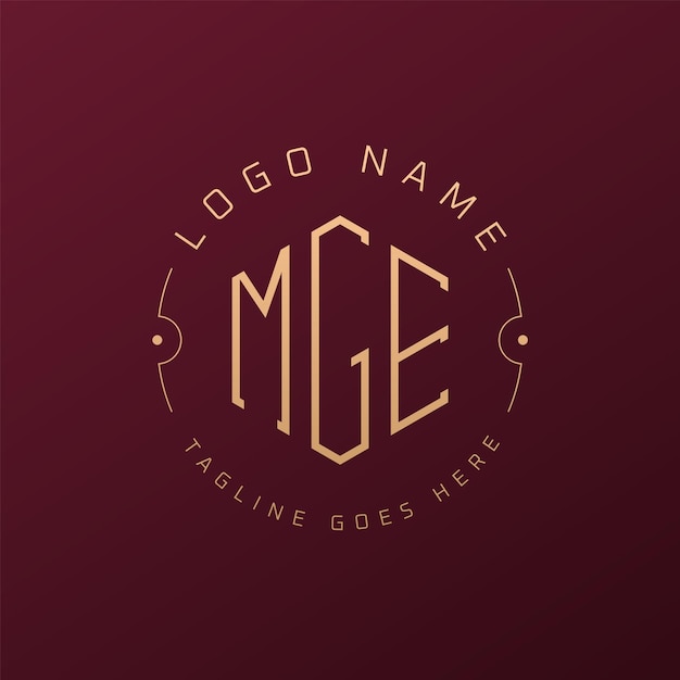 luxury mge logo design elegant letter mge monogram logo minimalist polygon mge logo design template