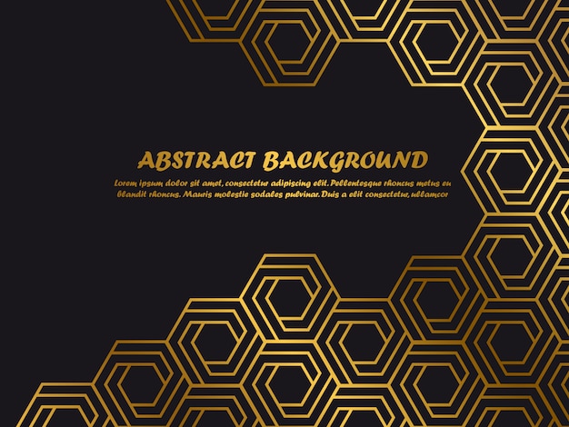 Luxury minimal background template with golden abstract shapes